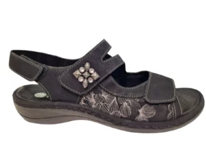 Remonte Remonte Zwarte Nubuck Dames Sandalen