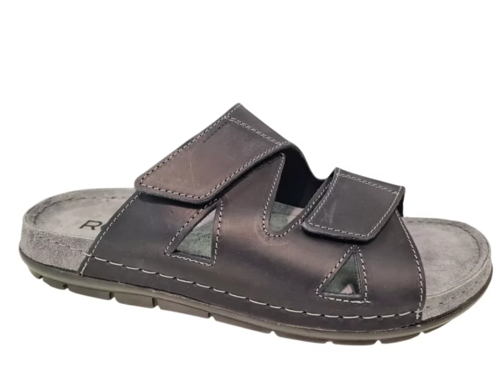 Rohde Rohde Blauwe Leren Heren Slippers