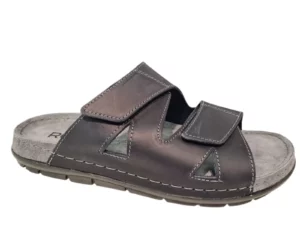 Rohde Rohde Blauwe Leren Heren Slippers