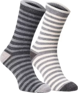 Fellhof Fellhof 2703 Grijs Gestreept 2 Pack Alpaca Wollen Sokken Uniseks