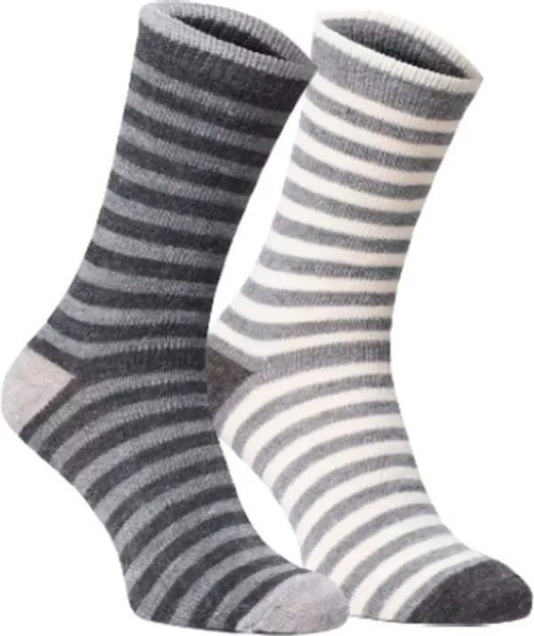 Fellhof Fellhof 2703 Grijs Gestreept 2 Pack Alpaca Wollen Sokken Uniseks