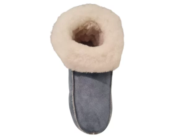 Fellhof Fellhof 3101 Blauw Grijs Uniseks Lamswol Pantoffels Leren zool