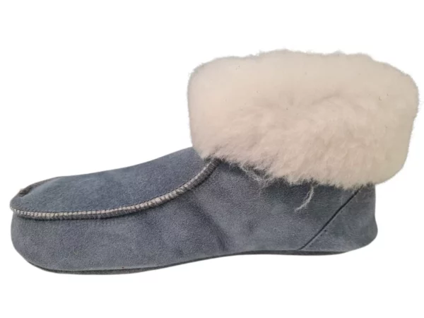 Fellhof Fellhof 3101 Blauw Grijs Uniseks Lamswol Pantoffels Leren zool