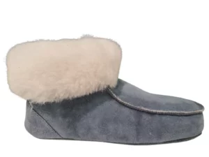 Fellhof Fellhof 3101 Blauw Grijs Uniseks Lamswol Pantoffels Leren zool