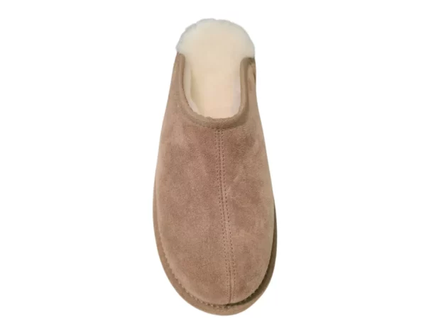 Fellhof Fellhof Primo 3227 Khaki Open Suede Heren Pantoffels Merinowol