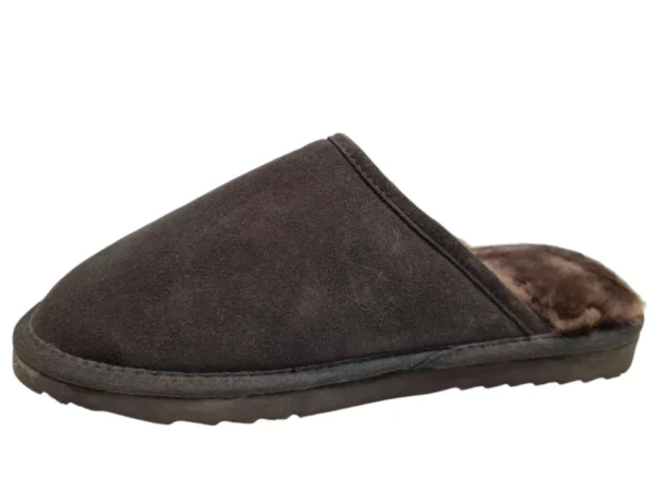 Warmbat Warmbat Classic Unisex Suede Charcoal Open Pantoffels