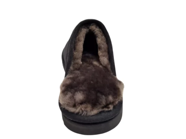 Warmbat Warmbat Classic Unisex Suede Charcoal Open Pantoffels