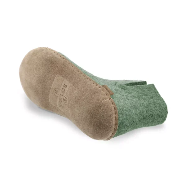 Glerups Glerups Hoge Wollen Sloffen Leren Zool Mos Groen