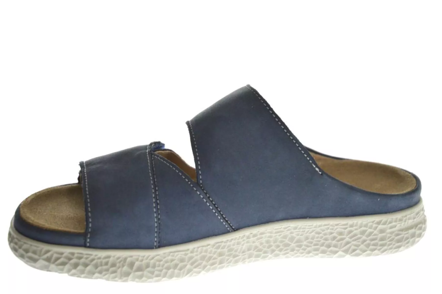 Hartjes Hartjes 122.1221/20 48.00 H Nubuck Blauwe Hartjes Slippers Breedtemaat H
