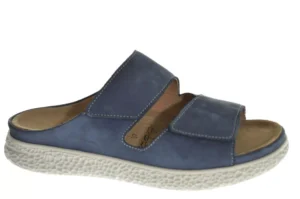 Hartjes Hartjes 122.1221/20 48.00 H Nubuck Blauwe Hartjes Slippers Breedtemaat H