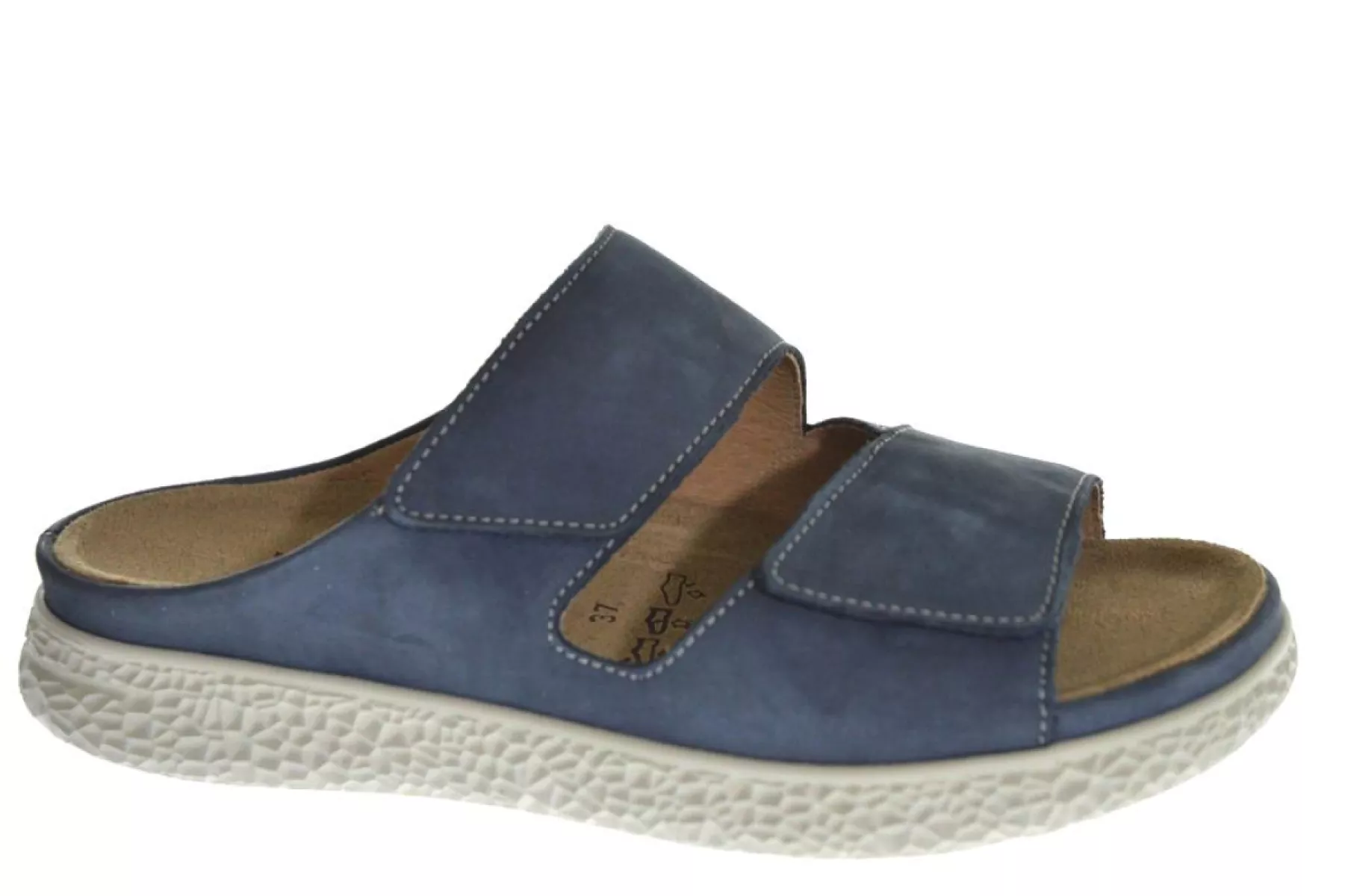 Hartjes Hartjes 122.1221/20 48.00 H Nubuck Blauwe Hartjes Slippers Breedtemaat H