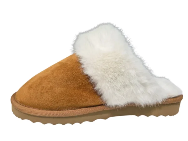 Inkuz Inkuz Dames Cognac Wamte Pantoffels Met Infrarood Verwarming