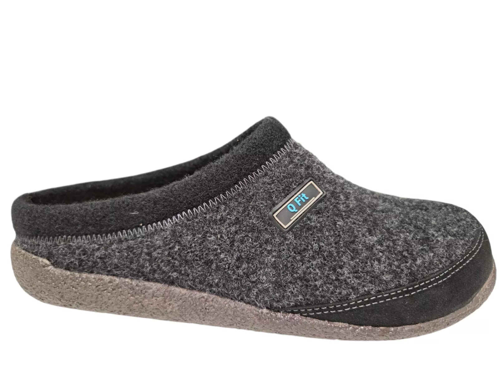 Q Fit Q Fit Bern 1 Zwarte Suede Open Heren Pantoffels