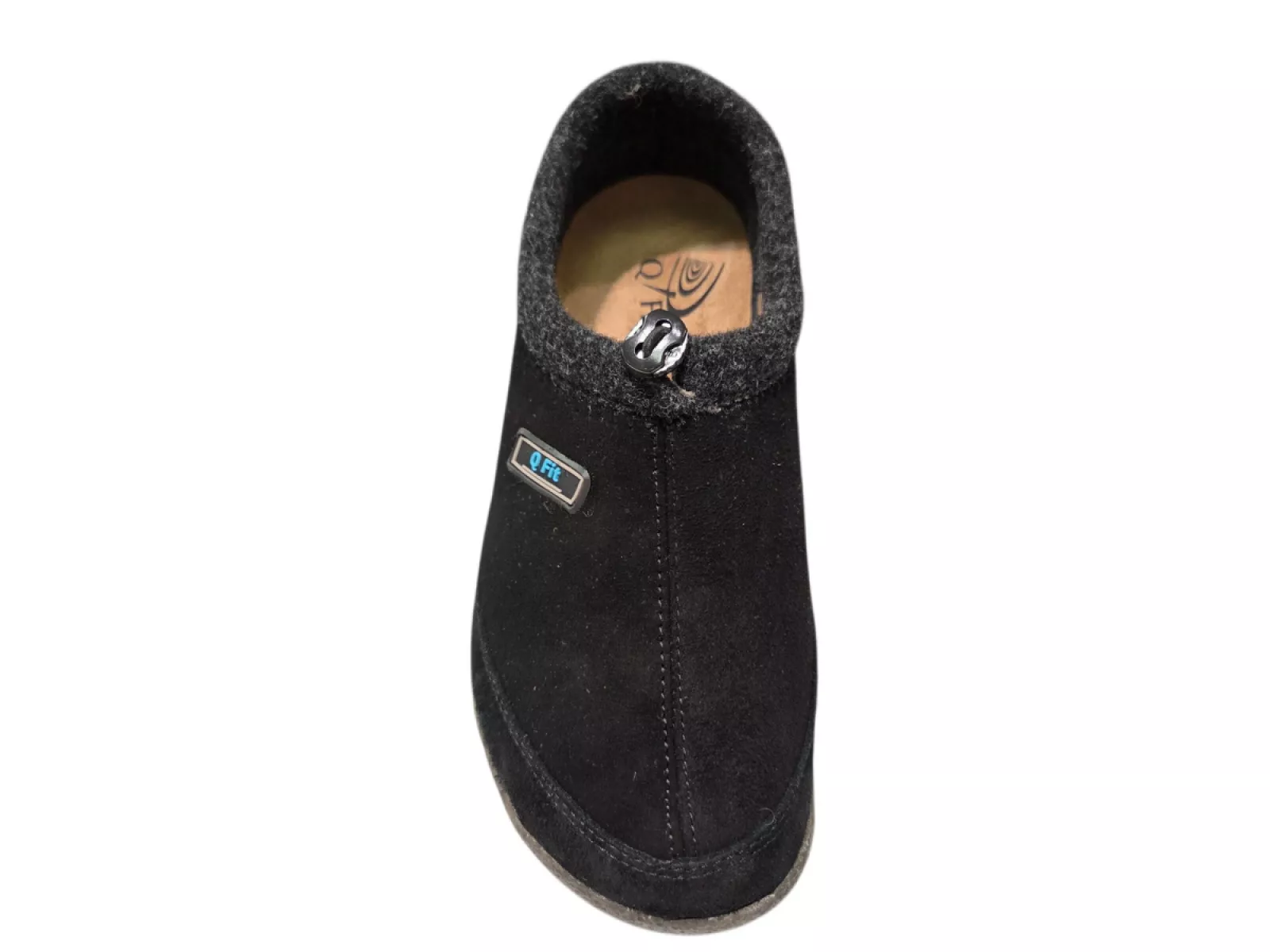 Q Fit Q Fit Bern 3 Zwarte Suede Dames Gesloten Pantoffels