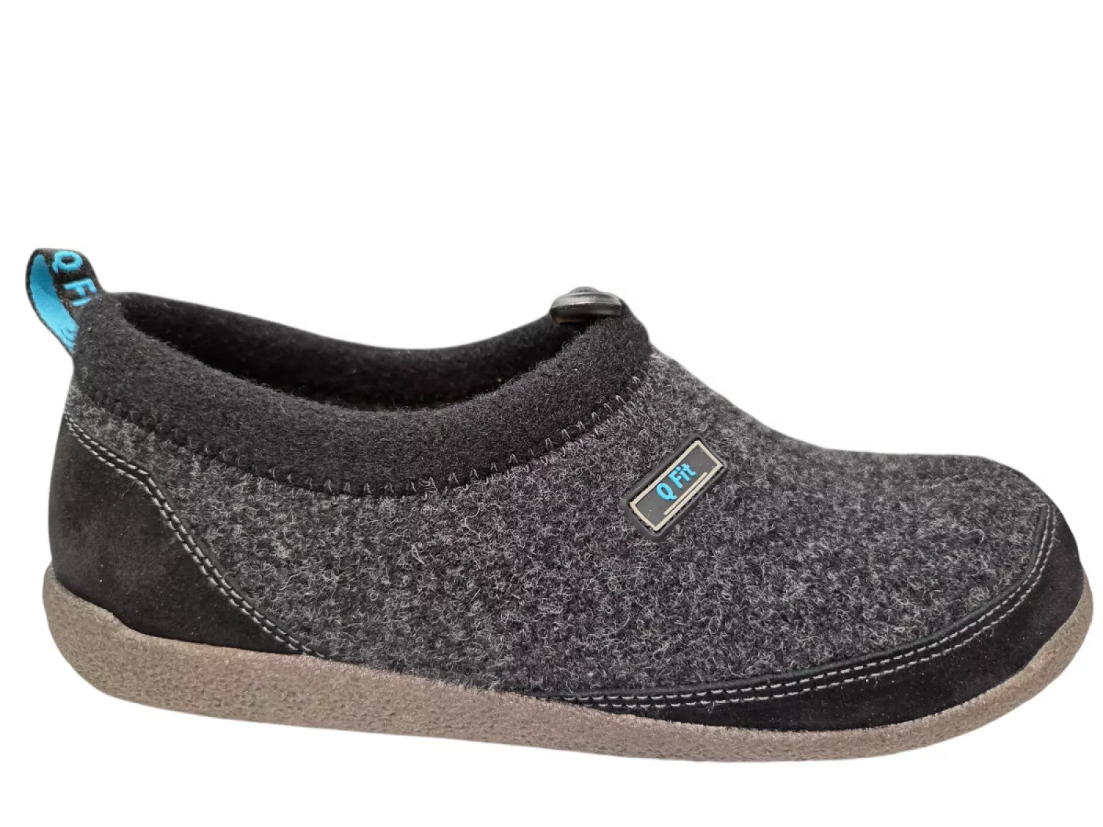 Q Fit Q Fit Bern 4 Grijze Vilten Gesloten Heren Pantoffels