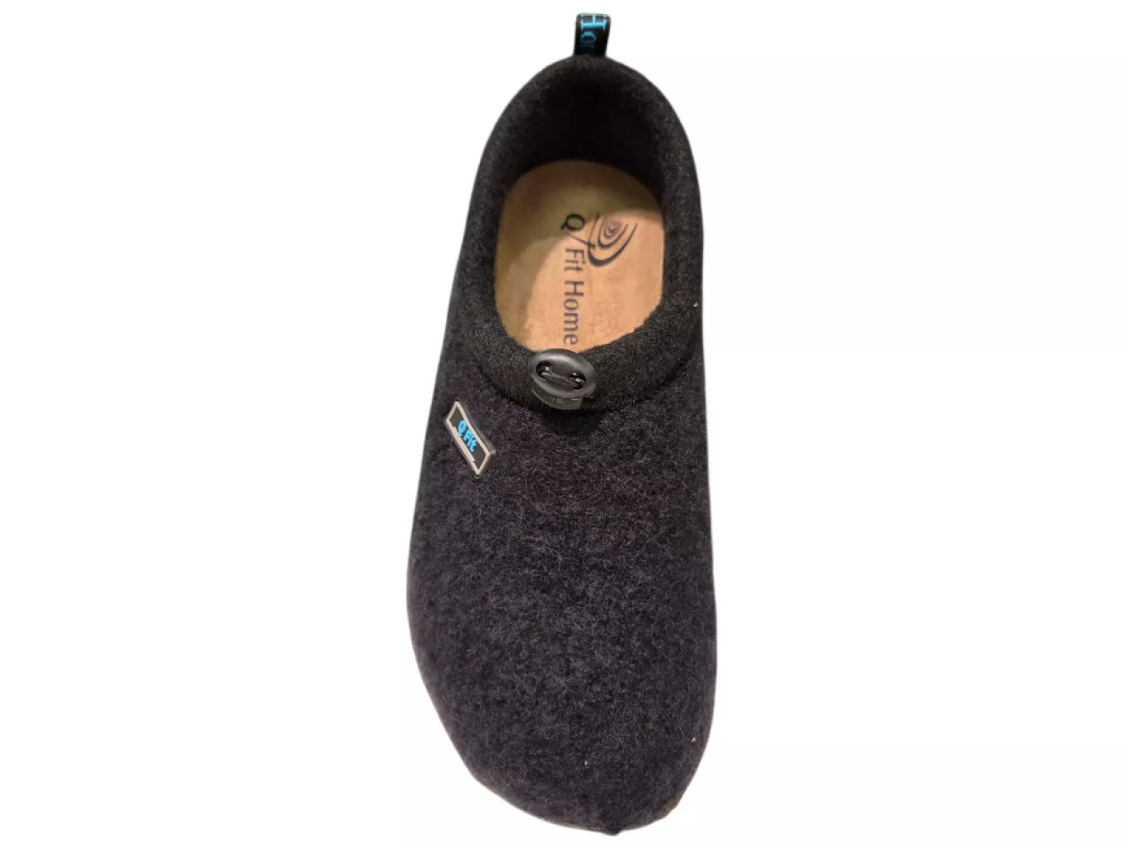 Q Fit Q Fit Cato Zwarte Wollen Gesloten Dames Pantoffels