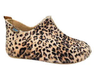 Q Fit Q Fit Lieke Combi Beige Panterprint Gesloten Dames Pantoffels