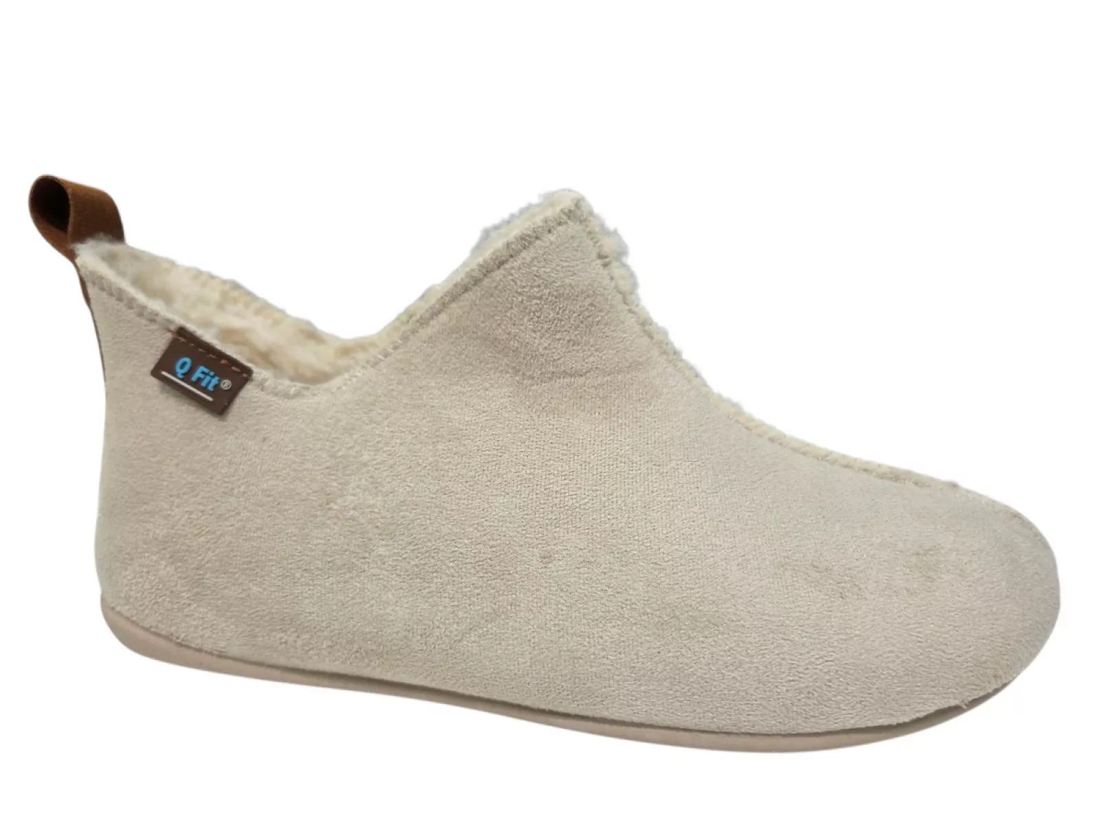 Q Fit Q Fit Madrid Suede Beige Gesloten Dames Pantoffels