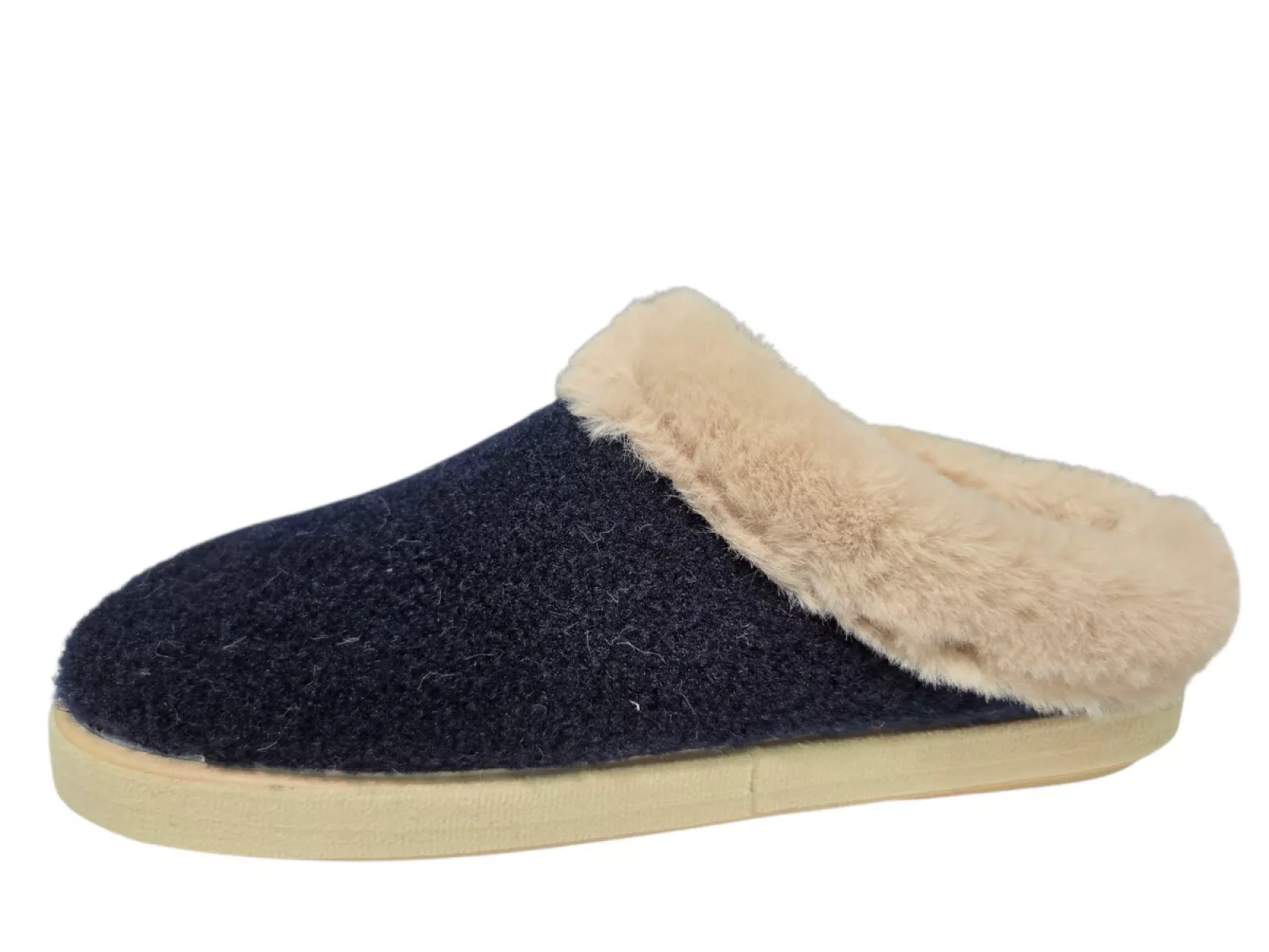 Q Fit Q Fit Roan Blauwe Vilten Open Dames Pantoffels