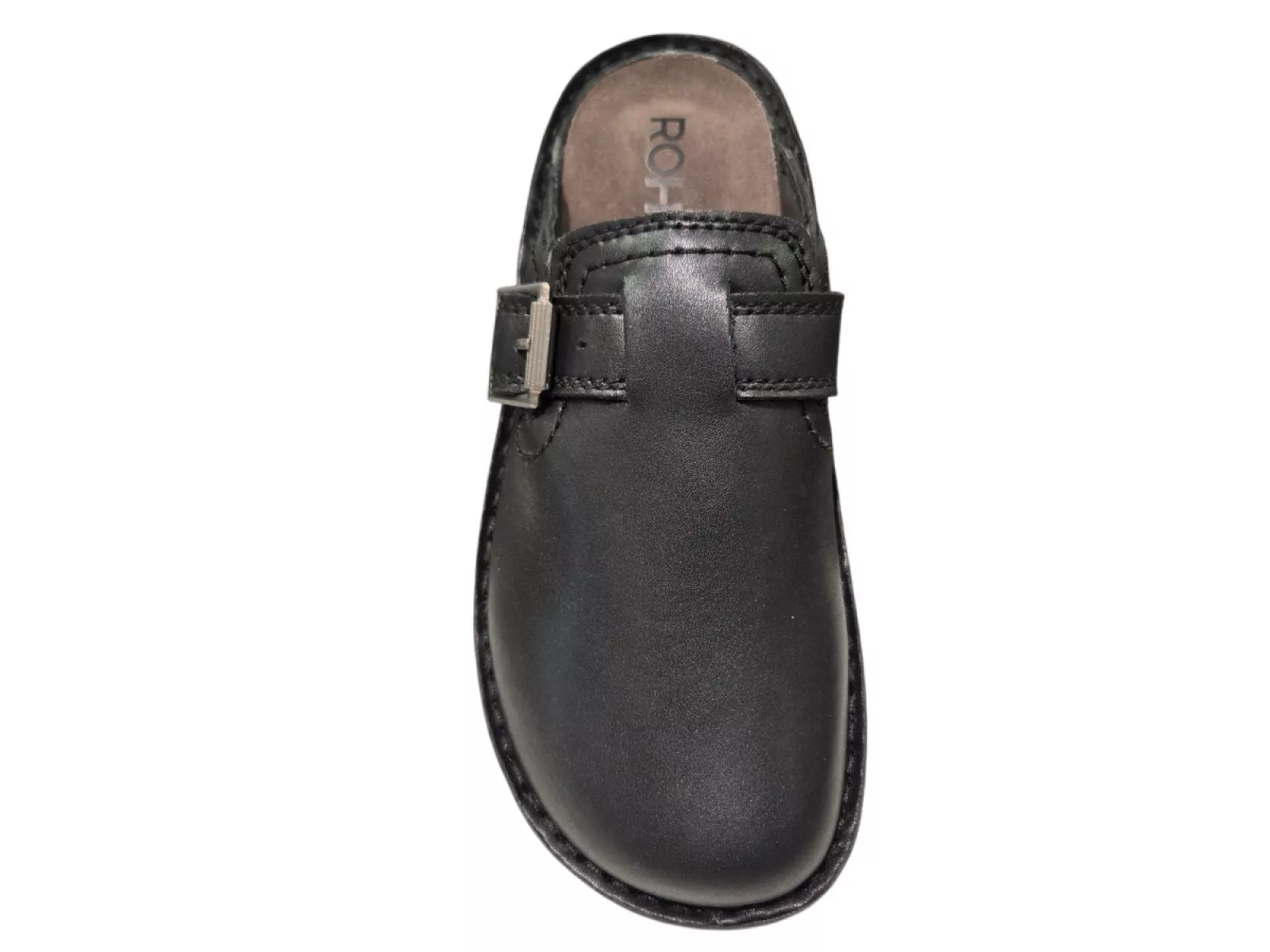 Rohde Rohde Zwarte Leren Open Heren Pantoffels