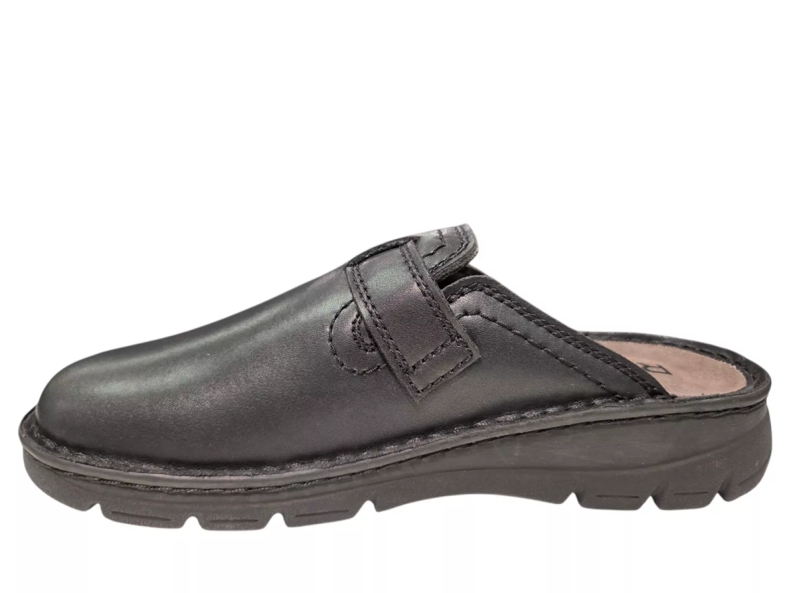 Rohde Rohde Zwarte Leren Open Heren Pantoffels