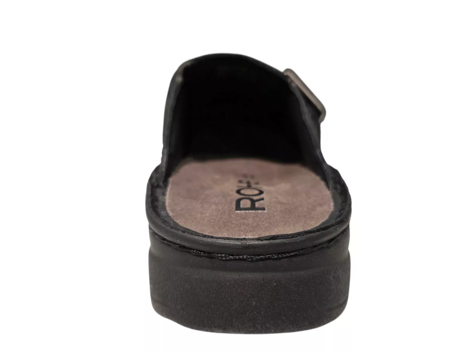 Rohde Rohde Zwarte Leren Open Heren Pantoffels