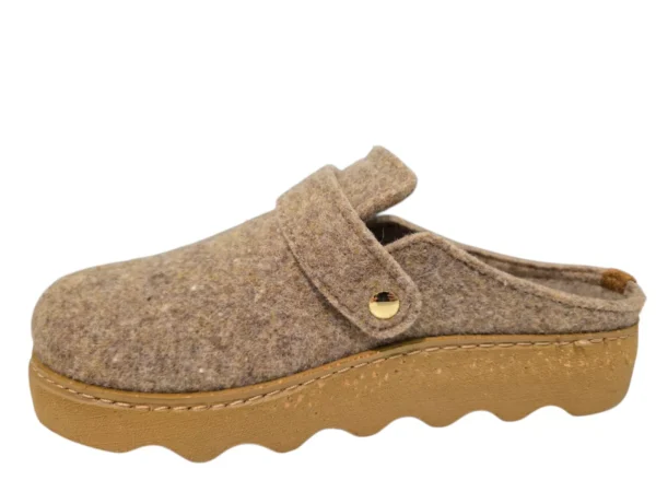 Rohde Rohde Beige Vilten Open Pantoffels Dames