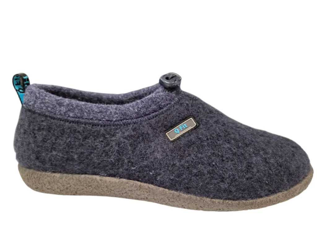 Q Fit Q Fit Ronald Blauwe Vilten Gesloten Heren Pantoffels