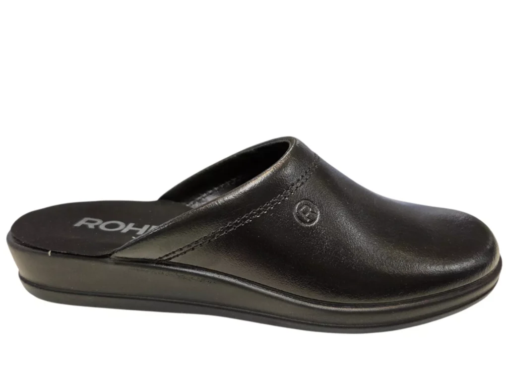 Rohde Rohde 1550 90 Zwarte Leren Heren Pantoffels