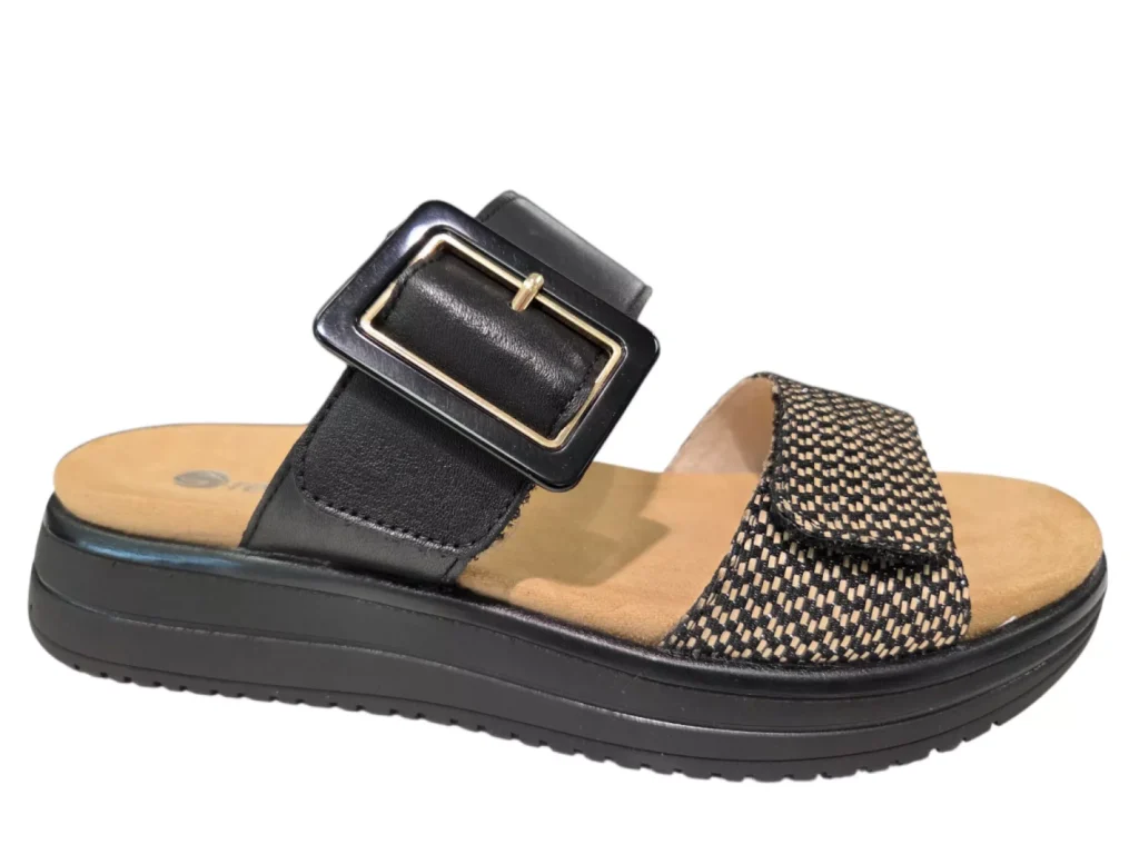 Remonte Remonte D1J61-03 Slippers Zwart Leer Dames