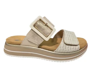 Remonte Remonte D1J61-90 Slippers Beige met Goud Leer Dames