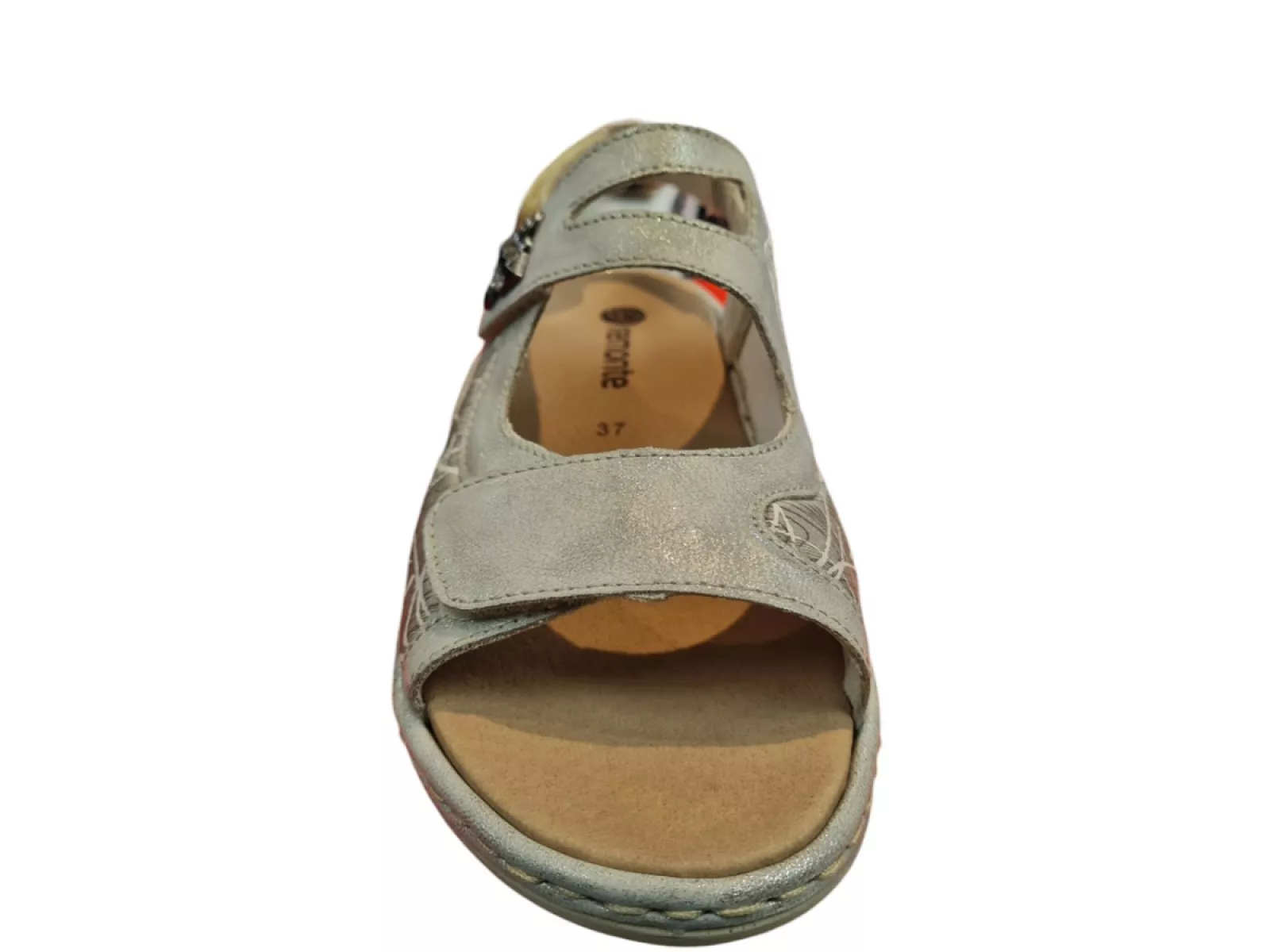 Remonte Remonte D7647-40 Sandalen Zilver Leer en Stretch Dames