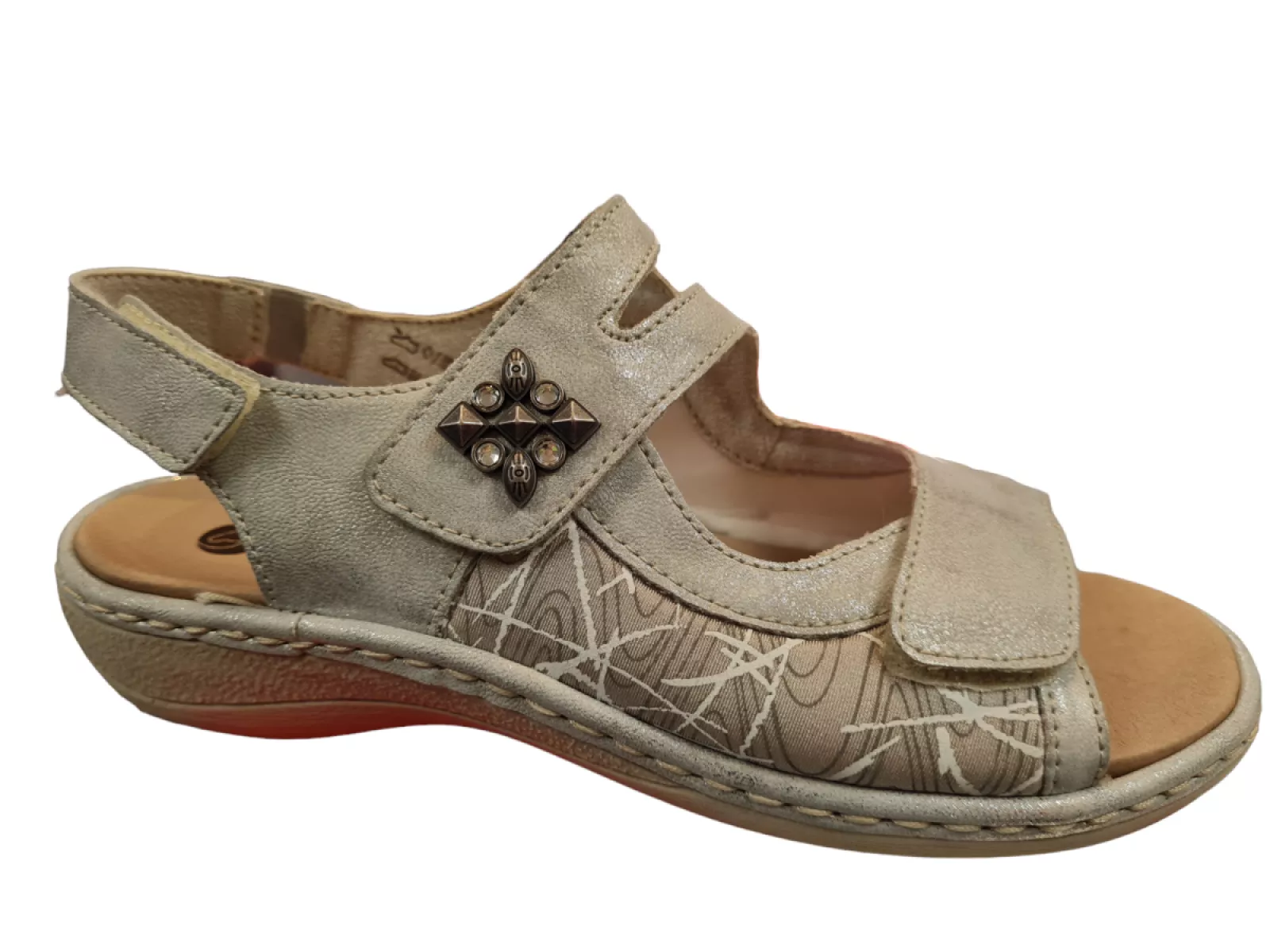 Remonte Remonte D7647-40 Sandalen Zilver Leer en Stretch Dames