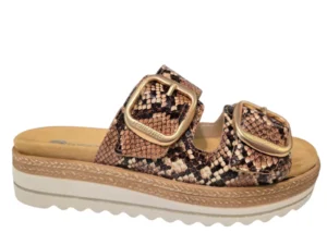 Remonte Remonte D0Q66-25 Slippers Slangenprint Bruin Leer Dames