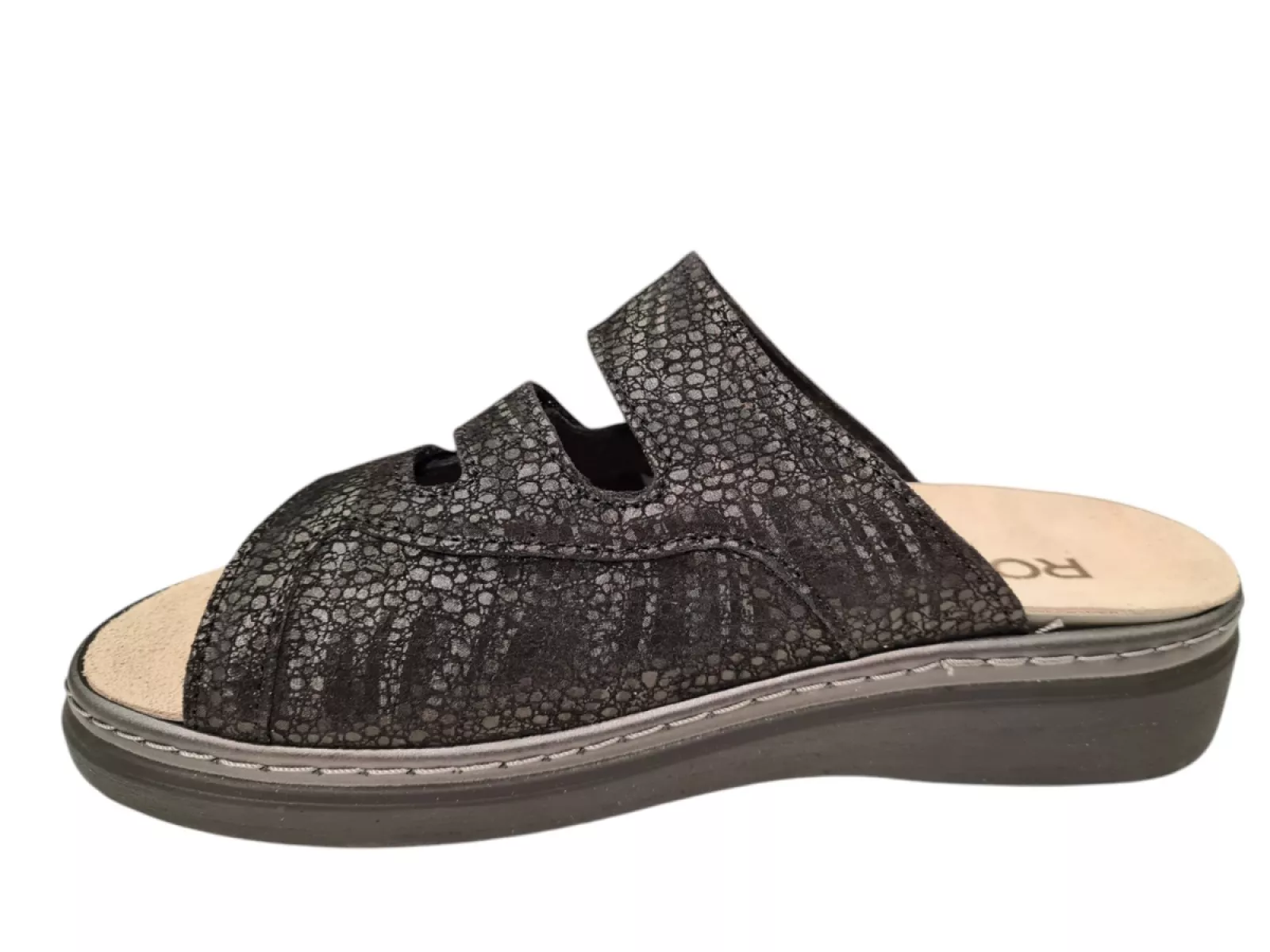 Rohde Rohde 5221 90 Slippers Zwart Leer Dames