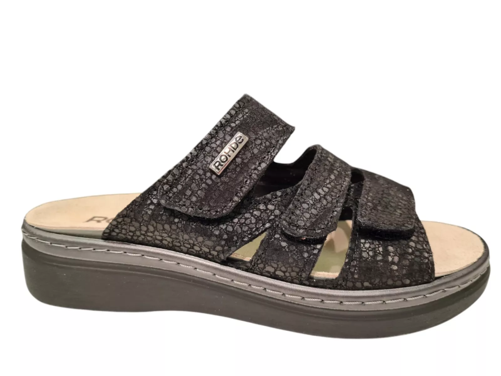 Rohde Rohde 5221 90 Slippers Zwart Leer Dames