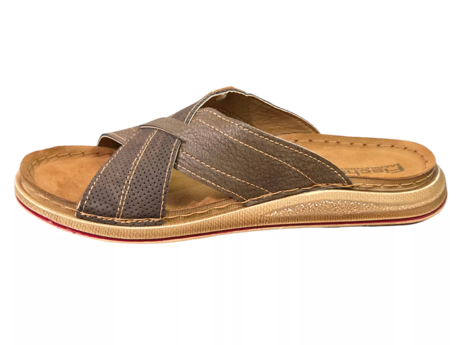 Fischer Fischer 536541 705 havanna Slippers Bruin Leer Heren