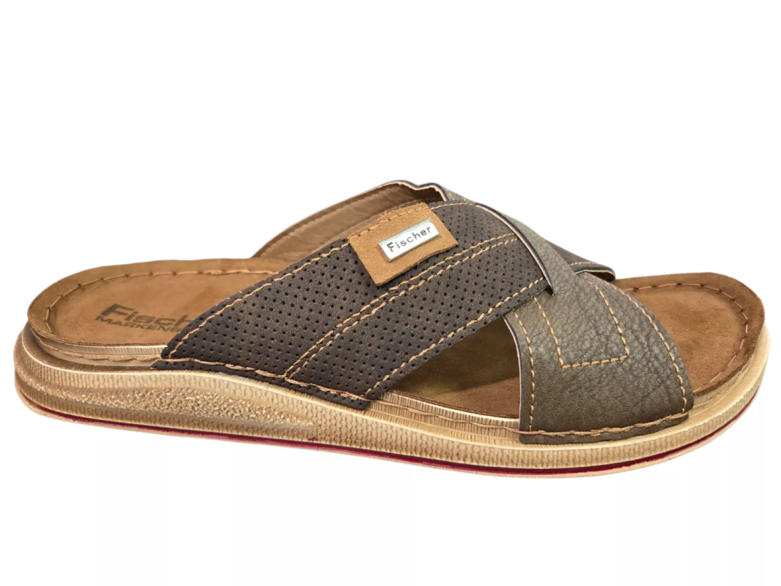 Fischer Fischer 536541 705 havanna Slippers Bruin Leer Heren