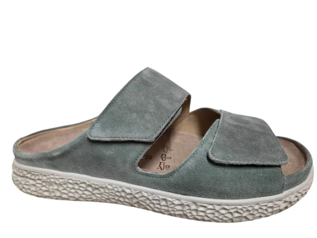 Hartjes Hartjes 122.1220/30 95.00 Slippers Groen Suede Dames Breedtemaat H