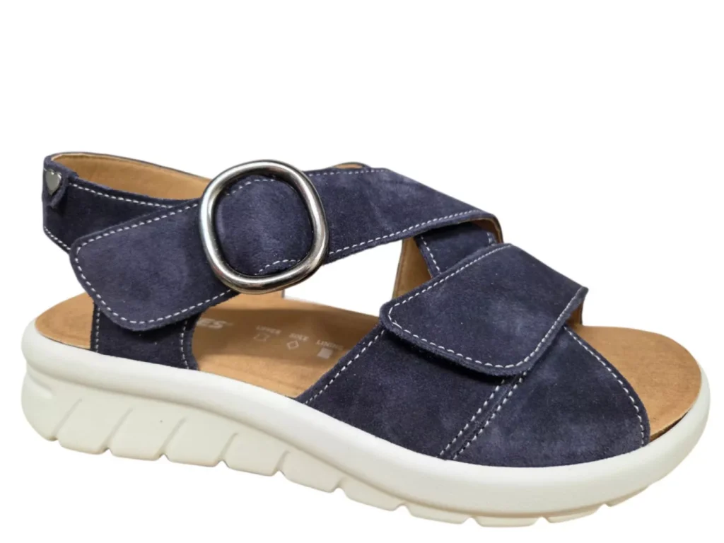 Hartjes Hartjes 132.1802/30 47.00 Sandalen Blauw Suede Dames Breedtemaat K