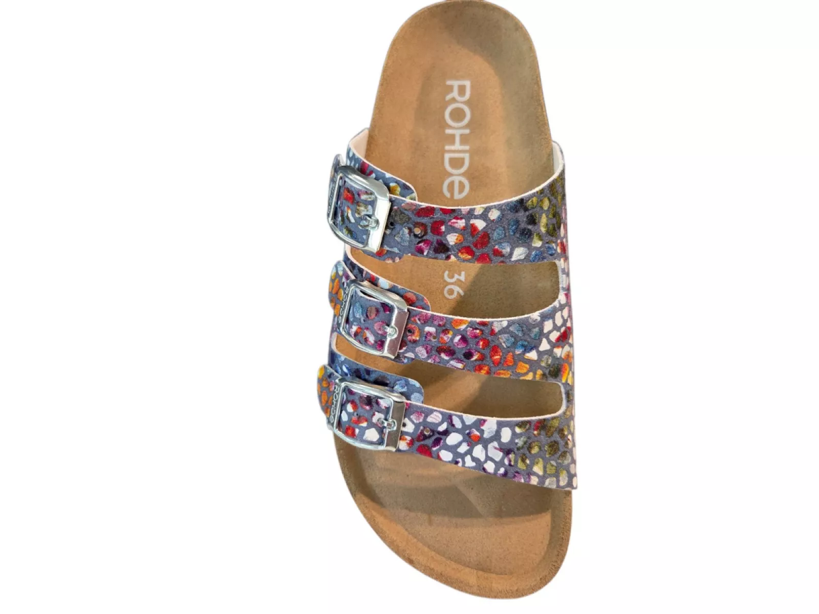 Rohde Rohde 5620 55 Slippers Blauw Multi Leer Dames