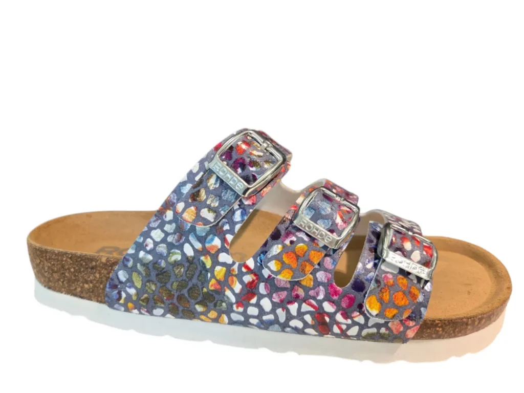 Rohde Rohde 5620 55 Slippers Blauw Multi Leer Dames