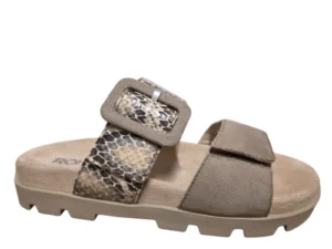 Rohde Rohde 6313 12 Slippers Grijs Slangenprint Suede en Leer Dames