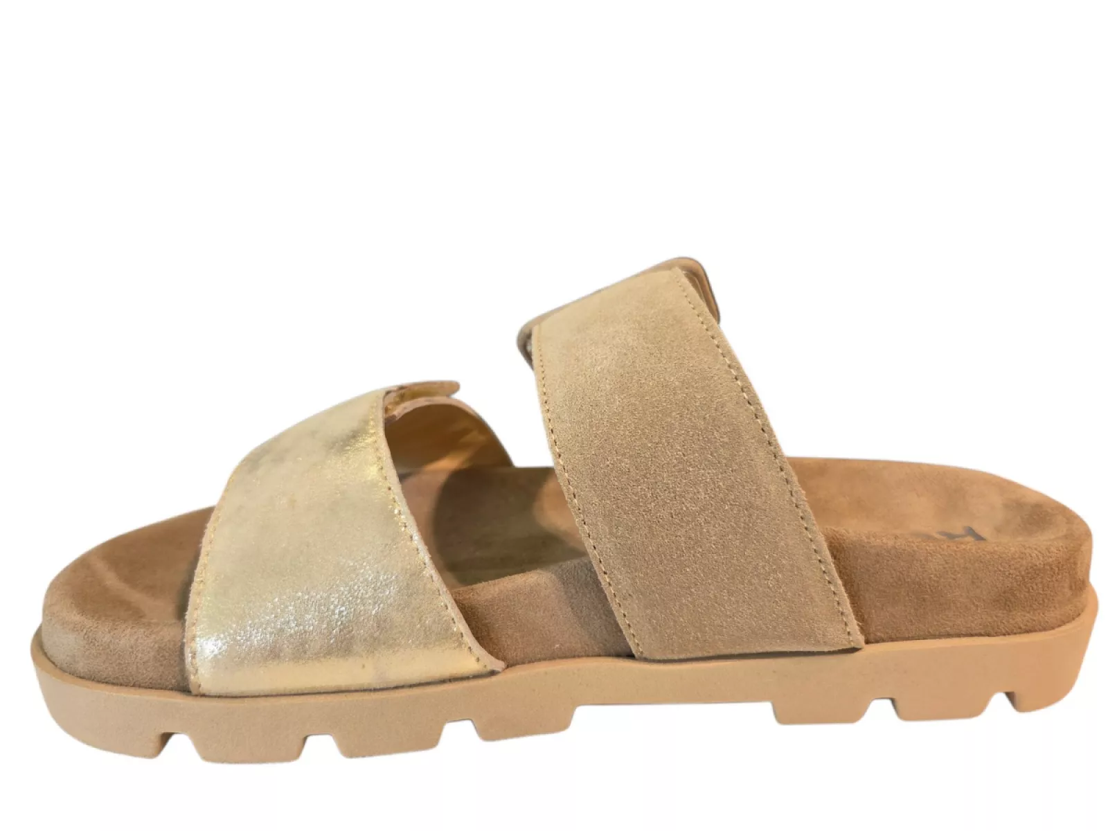 Rohde Rohde 6313 29 Slippers Beige en Goud Leer en Suede Dames