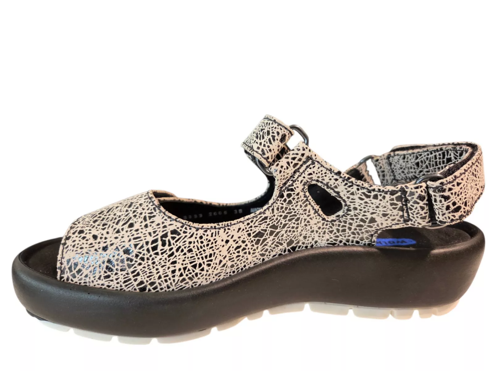 Wolky Wolky 0333340 121 Brasillia Sandalen Zwart Wit Leer Dames