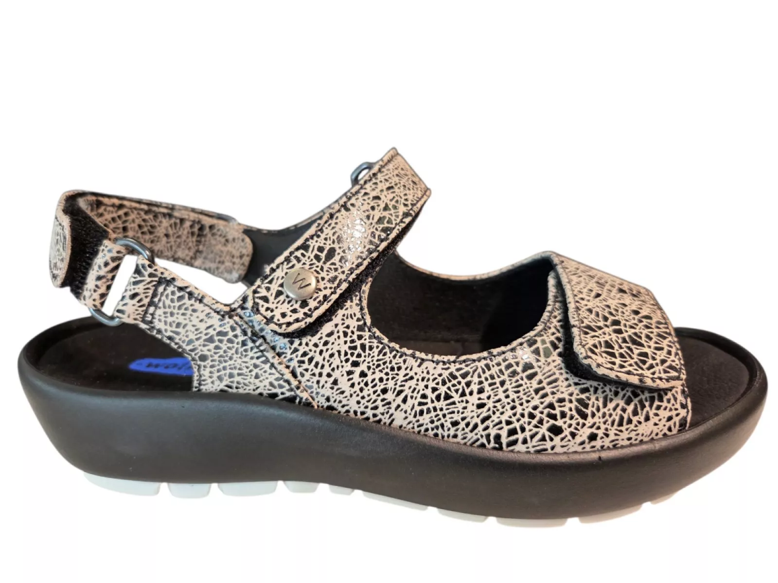 Wolky Wolky 0333340 121 Brasillia Sandalen Zwart Wit Leer Dames