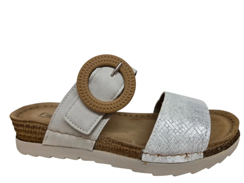 Fischer Fischer 556207 150 Slippers Zilver Print Leer Dames