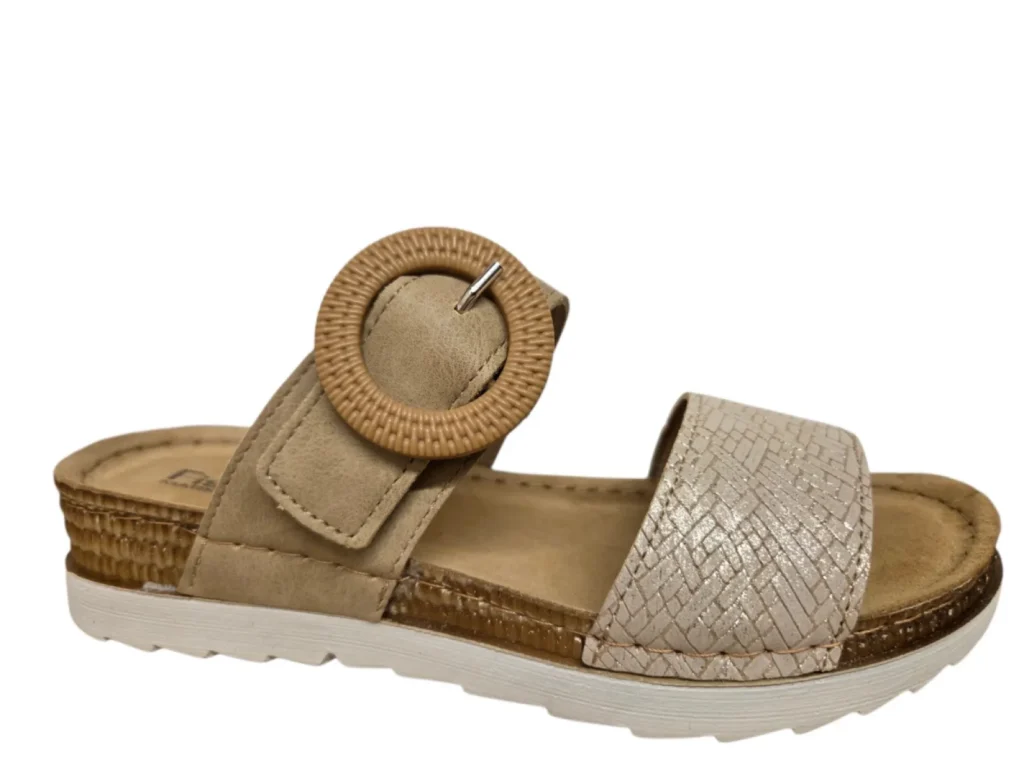 Fischer Fischer 556207 733 slippers Licht Bruin Print Leer Dames