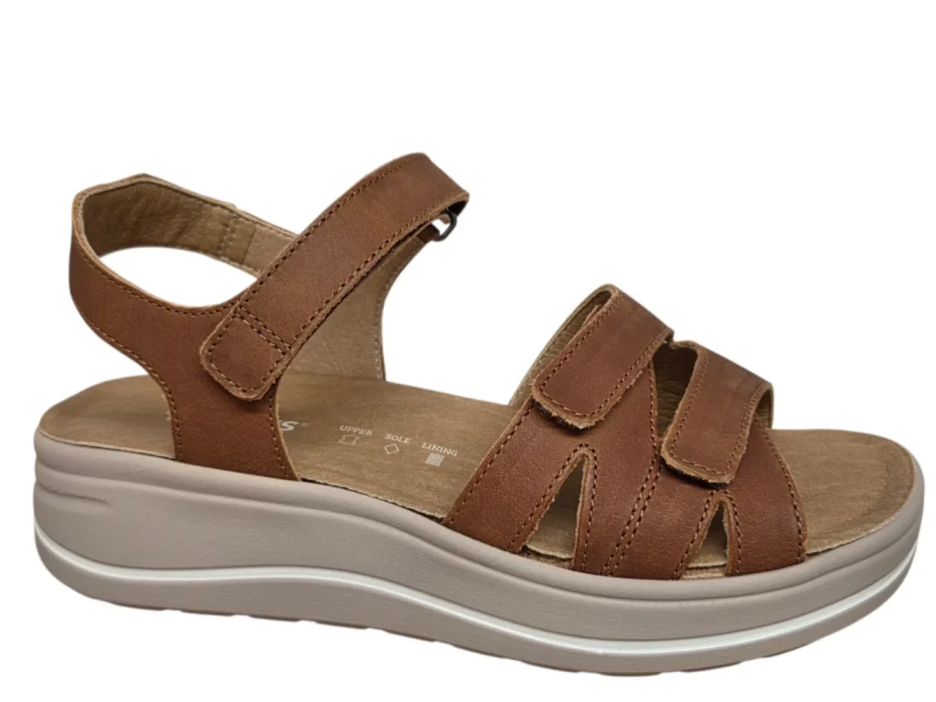 Hartjes Hartjes 132.2004/10 53.00 Sandalen Bruin Leer Dames Breedtemaat H