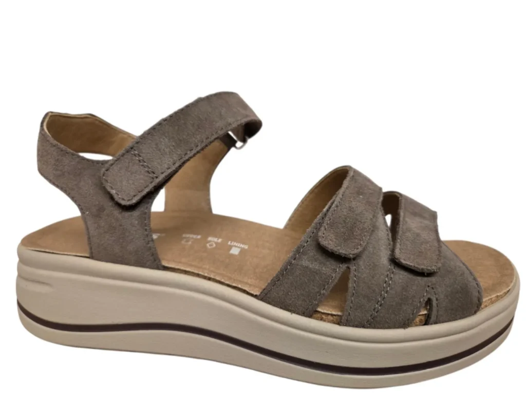 Hartjes Hartjes 132.2004/30 41.00 Sandalen Grijs Suede Dames Breedtemaat H